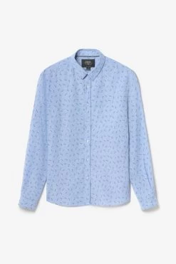 LE TEMPS DES CERISES Chemise Arpe En Lin Mélangé Bleu Ciel -Mode Mix Soldes 231 harpe00000000ml 3001 imaged8