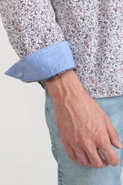 LE TEMPS DES CERISES Chemise Flam à Motif Fleuri Rose -Mode Mix Soldes 231 hflam00000000ml 5001 imaged2