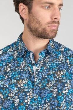 LE TEMPS DES CERISES Chemise Griba à Motif Fleuri Bleu -Mode Mix Soldes 231 hgriba0000000ml 3223 imaged3
