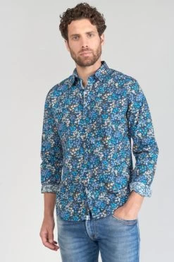 LE TEMPS DES CERISES Chemise Griba à Motif Fleuri Bleu -Mode Mix Soldes 231 hgriba0000000ml 3223 imaged4