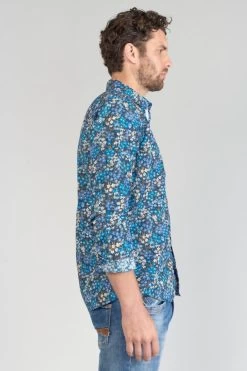 LE TEMPS DES CERISES Chemise Griba à Motif Fleuri Bleu -Mode Mix Soldes 231 hgriba0000000ml 3223 imaged6