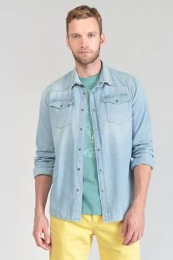 LE TEMPS DES CERISES Chemise Juanito En Jeans Bleu Clair -Mode Mix Soldes 231 hjuanitow6057 3001 imaged4
