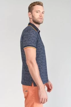 LE TEMPS DES CERISES Polo Nevor Jacquard à Motif Feuilles -Mode Mix Soldes 231 hnevor0000000mc 3305 imaged4