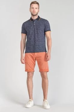 LE TEMPS DES CERISES Polo Nevor Jacquard à Motif Feuilles -Mode Mix Soldes 231 hnevor0000000mc 3305 imaged5