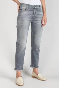 LE TEMPS DES CERISES Basic 400/18 Mom Taille Haute 7/8ème Jeans Gris N°3