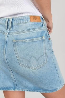 LE TEMPS DES CERISES Jupe Alofi En Jeans Bleu Clair -Mode Mix Soldes 231 jfalofi0w5162 3001 imaged2