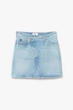 LE TEMPS DES CERISES Jupe Alofi En Jeans Bleu Clair -Mode Mix Soldes 231 jfalofi0w5162 3001 imaged8