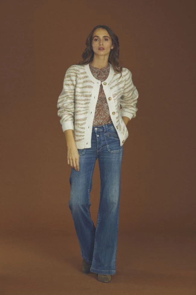 LE TEMPS DES CERISES Beni Pulp Flare Taille Haute Jeans Bleu N°2 3 LE TEMPS DES CERISES Beni Pulp Flare Taille Haute Jeans Bleu N°2