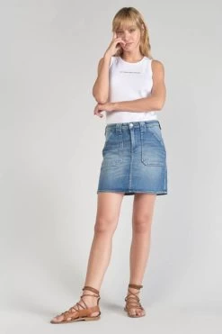 LE TEMPS DES CERISES Jupe Cary En Jeans Bleu Délavé -Mode Mix Soldes 231 jfcary00w3061 3001 imaged5