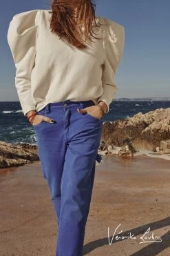 LE TEMPS DES CERISES Charpentier Boyfit By Véronika Loubry Jeans Bleu -Mode Mix Soldes 231 jfcharpewblueve 3001 imaged4