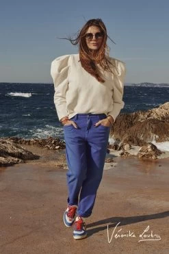 LE TEMPS DES CERISES Charpentier Boyfit By Véronika Loubry Jeans Bleu -Mode Mix Soldes 231 jfcharpewblueve 3001 imaged5