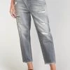 LE TEMPS DES CERISES Cosy Boyfit 7/8ème Jeans Destroy Gris N°3