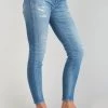 LE TEMPS DES CERISES Dames Power Skinny 7/8ème Jeans Destroy Bleu N°4 -Mode Mix Soldes 231 jfdames0w4080 3001 image3