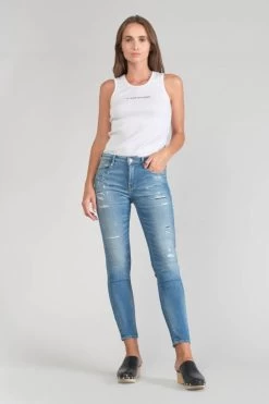 LE TEMPS DES CERISES Dames Power Skinny 7/8ème Jeans Destroy Bleu N°4 -Mode Mix Soldes 231 jfdames0w4080 3001 imaged2