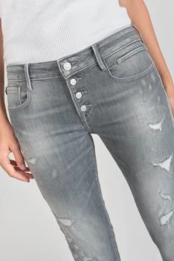 LE TEMPS DES CERISES Goudes Power Skinny 7/8ème Jeans Destroy Gris N°3 -Mode Mix Soldes 231 jfgoudesw6045 0003 imaged2