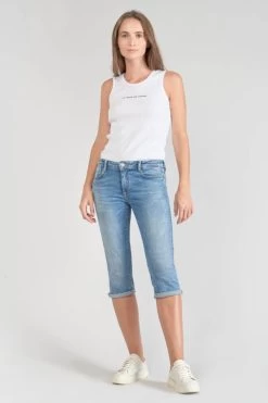 LE TEMPS DES CERISES Corsaire Oriol En Jeans Bleu Délavé -Mode Mix Soldes 231 jforiol0w6052 3001 imaged2