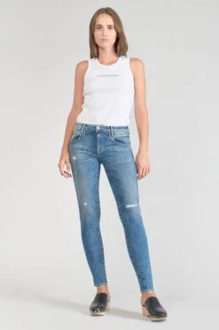 LE TEMPS DES CERISES Pounche Power Skinny 7/8ème Jeans Destroy Bleu N°3 -Mode Mix Soldes 231 jfpounchw5150 3001 imaged5