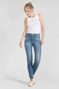 LE TEMPS DES CERISES Power Skinny Taille Haute 7/8ème Jeans Bleu N°3