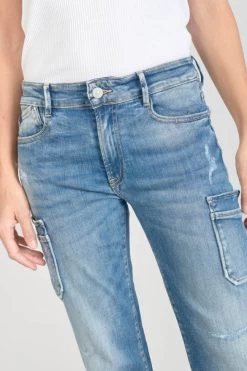 LE TEMPS DES CERISES Precieux Taille Haute 7/8ème Jeans Destroy Bleu N°3 -Mode Mix Soldes 231 jfpreciew1441 3001 imaged1