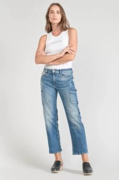 LE TEMPS DES CERISES Precieux Taille Haute 7/8ème Jeans Destroy Bleu N°3 -Mode Mix Soldes 231 jfpreciew1441 3001 imaged6