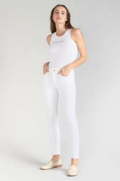 LE TEMPS DES CERISES Pulp Slim Taille Haute 7/8ème Jeans Blanc