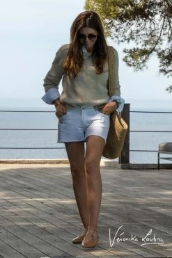 LE TEMPS DES CERISES Short Court Véronika En Jeans Blanc By Véronika Loubry -Mode Mix Soldes 231 jfvero000wblave 1001 imaged1