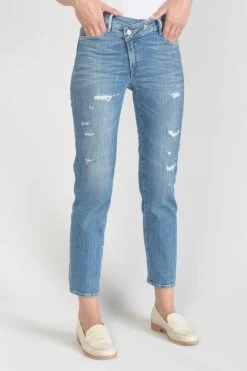 LE TEMPS DES CERISES Zep Pulp Regular Taille Haute 7/8ème Jeans Destroy Bleu N°4 -Mode Mix Soldes 231 jfzep000w9090 3001 imaged1