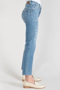 LE TEMPS DES CERISES Zep Pulp Regular Taille Haute 7/8ème Jeans Destroy Bleu N°4 -Mode Mix Soldes 231 jfzep000w9090 3001 imaged4