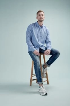 LE TEMPS DES CERISES Camoins 700/11 Adjusted Jeans Destroy Bleu N°3