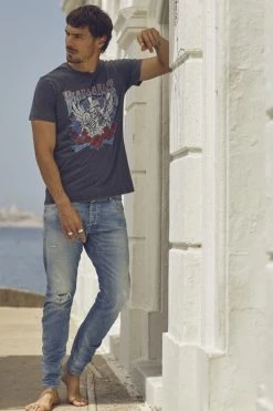 LE TEMPS DES CERISES Alost 900/03 Tapered Arqué Jeans Destroy Bleu N°4