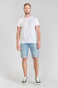 LE TEMPS DES CERISES Bermuda Laredo En Jeans Bleu Clair Délavé Destroy -Mode Mix Soldes 231 jhlaredow4084 3001 imaged5