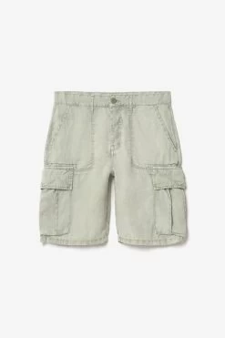 LE TEMPS DES CERISES Bermuda En Lin Rocca Vert Amande -Mode Mix Soldes 231 phrocca00wpig 1043 imaged8