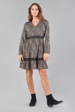 LE TEMPS DES CERISES Robe Huerta Noire à Motif -Mode Mix Soldes 232 fhuerta000000ml 0001 imaged2