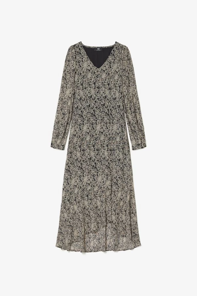 LE TEMPS DES CERISES Robe Longue Kip Noire à Motif Fleuri 9 LE TEMPS DES CERISES Robe Longue Kip Noire à Motif Fleuri – Image 7