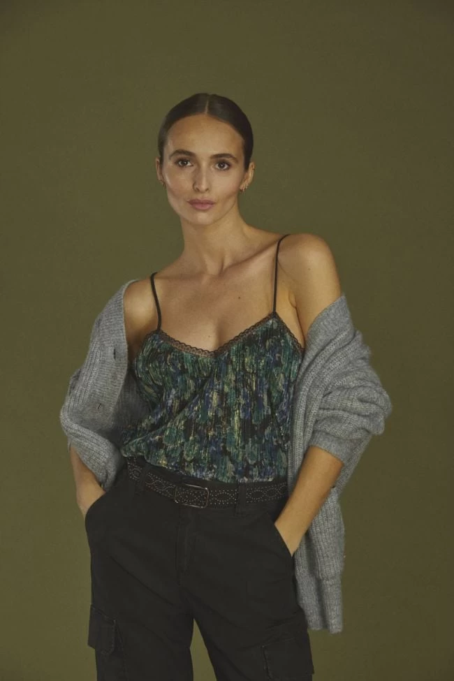 LE TEMPS DES CERISES Caraco Kyla Vert Sapin Irisée 3 LE TEMPS DES CERISES Caraco Kyla Vert Sapin Irisée