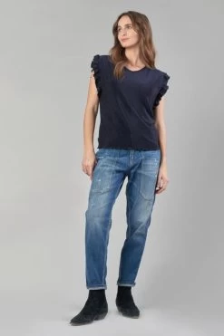 LE TEMPS DES CERISES Top Nea Bleu Nuit Irisé -Mode Mix Soldes 232 fnea000000000sm 3221 imaged6