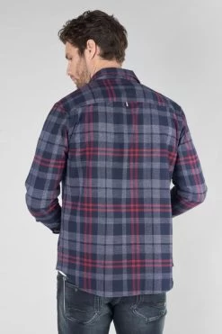 LE TEMPS DES CERISES Chemise Baste à Carreaux Bleu Marine -Mode Mix Soldes 232 hbaste0000000ml 3223 imaged4