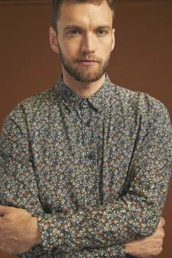 LE TEMPS DES CERISES Chemise Drome Noire à Motif Fleuri