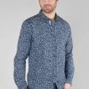 LE TEMPS DES CERISES Chemise Nobel Bleu Marine à Motif Fleuri