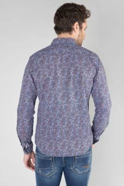 LE TEMPS DES CERISES Chemise Retil Bleu Marine à Motif -Mode Mix Soldes 232 hretil0000000ml 3223 imaged4