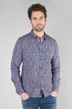 LE TEMPS DES CERISES Chemise Retil Bleu Marine à Motif -Mode Mix Soldes 232 hretil0000000ml 3223 imaged6