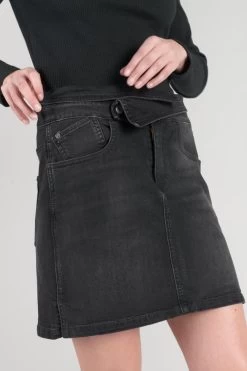 LE TEMPS DES CERISES Jupe Courte Callas En Jeans Noir Délavé -Mode Mix Soldes 232 jfcallasw1411 0403 imaged5