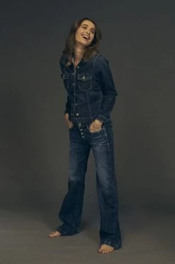 LE TEMPS DES CERISES Foch Flare Jeans Destroy Bleu N°2