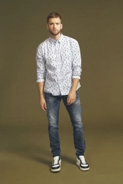 LE TEMPS DES CERISES Oberkampf 700/11 Adjusted Jeans Destroy Bleu N°3