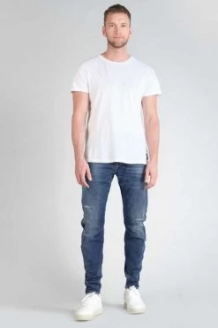 LE TEMPS DES CERISES Auteuil 900/03 Tapered Arqué Jeans Destroy Bleu N°3 -Mode Mix Soldes 232 jh903gauw1455 3001 imaged6